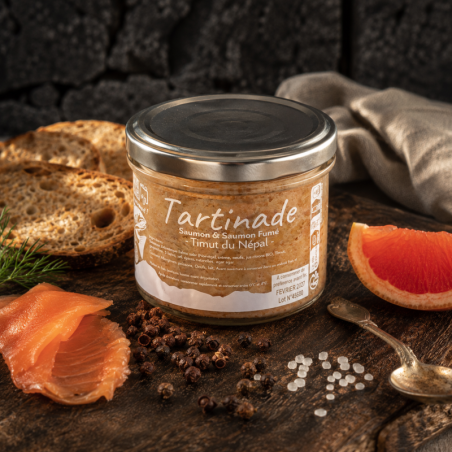 Rillette de Saumon Fumé au Poivre Timut du Népal – 100g