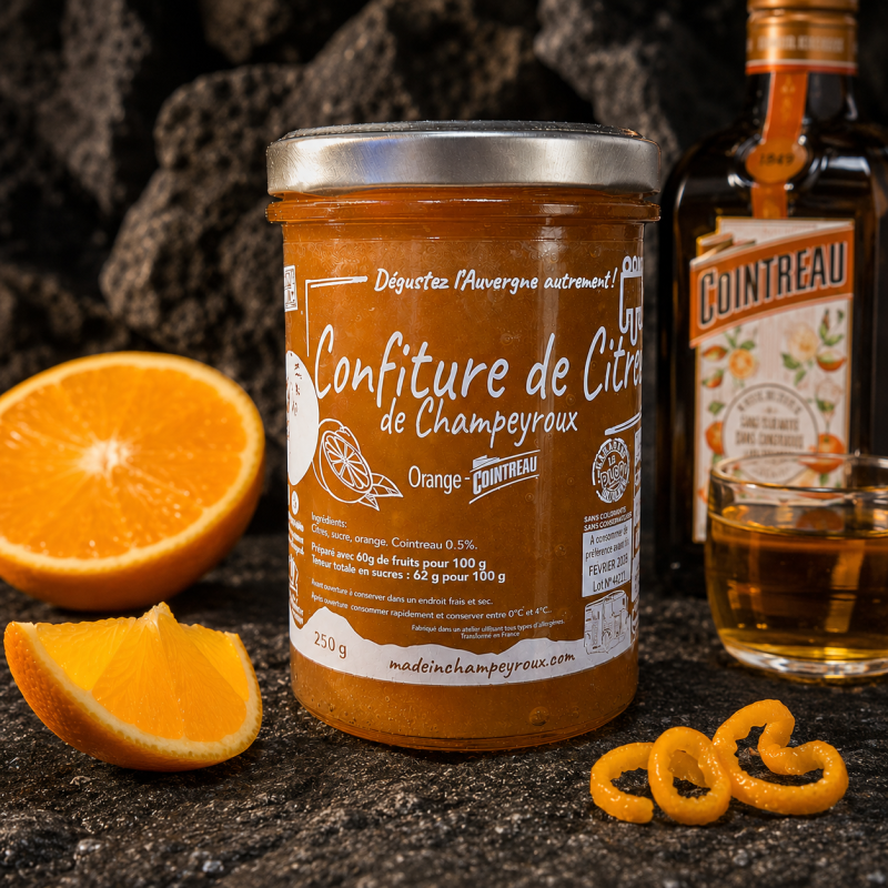 Confiture de citres orange et Cointreau 250g – Made in Champeyroux