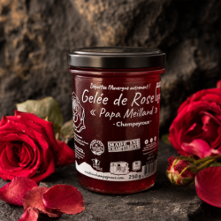 Gelée de Rose Papa Meilland 250g – Made in Champeyroux – sans colorants ni conservateurs